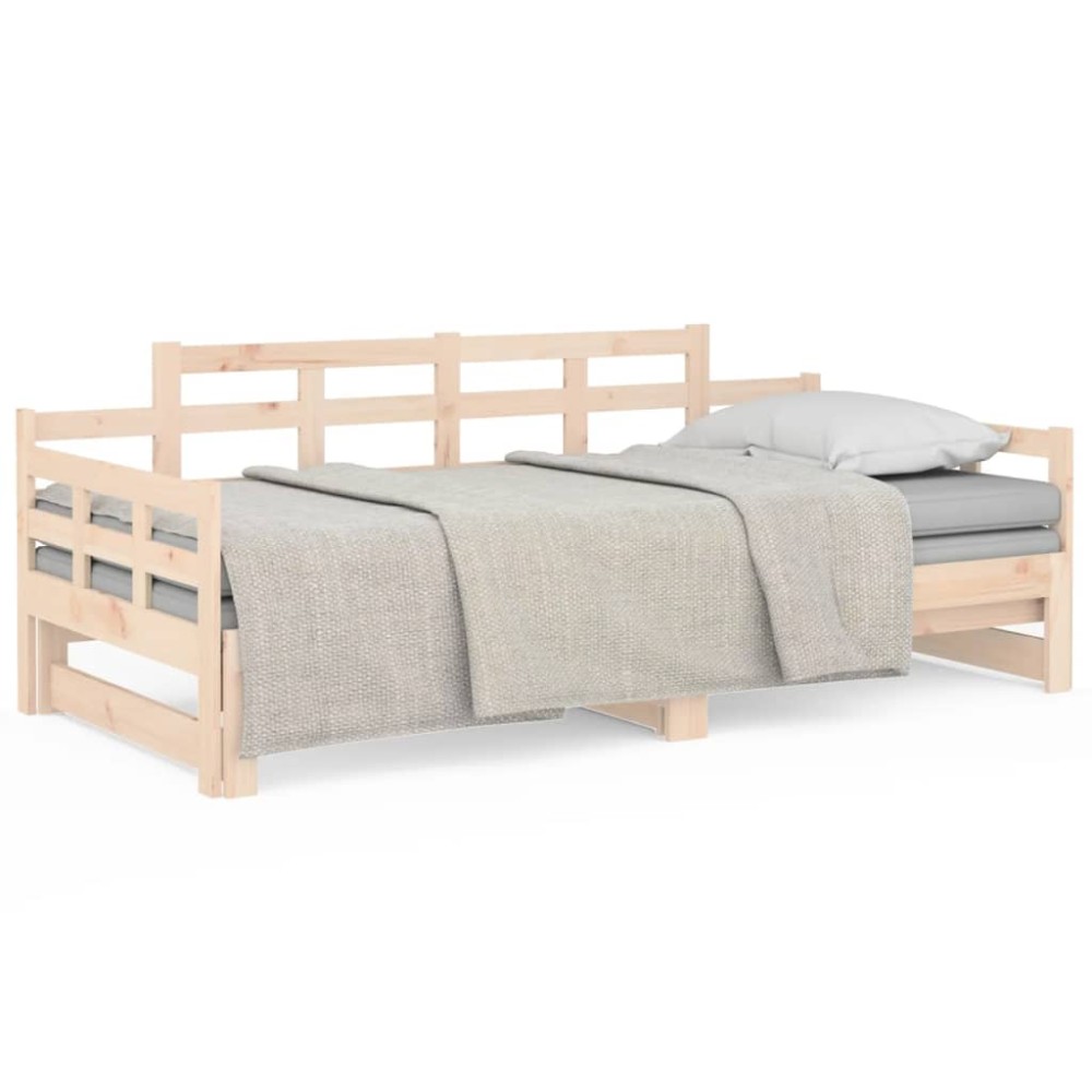 vidaXL Pat extensibil de zi, 2x(80x200) cm, lemn masiv de pin