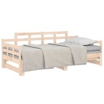 vidaXL Pat extensibil de zi, 2x(80x200) cm, lemn masiv de pin