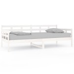 vidaXL Pat de zi, 90x200 cm, alb, lemn masiv de pin vidaXL Pat de zi, 90x200 cm, alb, lemn masiv de pin