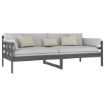 vidaXL Pat de zi, gri, 90x200 cm, lemn masiv de pin