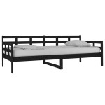 vidaXL Pat de zi, negru, 90x200 cm, lemn masiv de pin vidaXL Pat de zi, negru, 90x200 cm, lemn masiv de pin
