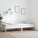 vidaXL Pat de zi, alb, 80x200 cm, lemn masiv de pin vidaXL Pat de zi, alb, 80x200 cm, lemn masiv de pin