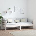 vidaXL Pat de zi, alb, 80x200 cm, lemn masiv de pin vidaXL Pat de zi, alb, 80x200 cm, lemn masiv de pin
