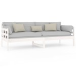 vidaXL Pat de zi, alb, 80x200 cm, lemn masiv de pin vidaXL Pat de zi, alb, 80x200 cm, lemn masiv de pin