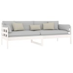 vidaXL Pat de zi, alb, 80x200 cm, lemn masiv de pin vidaXL Pat de zi, alb, 80x200 cm, lemn masiv de pin