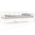 vidaXL Pat de zi, alb, 90x190 cm, lemn masiv de pin vidaXL Pat de zi, alb, 90x190 cm, lemn masiv de pin