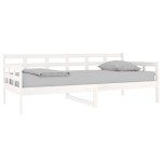 vidaXL Pat de zi, alb, 90x190 cm, lemn masiv de pin vidaXL Pat de zi, alb, 90x190 cm, lemn masiv de pin