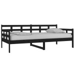 vidaXL Pat de zi, negru, 90x190 cm, lemn masiv de pin vidaXL Pat de zi, negru, 90x190 cm, lemn masiv de pin