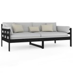 vidaXL Pat de zi, negru, 90x190 cm, lemn masiv de pin vidaXL Pat de zi, negru, 90x190 cm, lemn masiv de pin