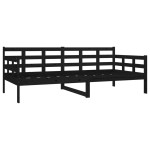 vidaXL Pat de zi, negru, 90x190 cm, lemn masiv de pin vidaXL Pat de zi, negru, 90x190 cm, lemn masiv de pin