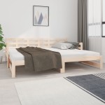 vidaXL Pat extensibil de zi, 2x(90x200) cm, lemn masiv de pin vidaXL Pat extensibil de zi, 2x(90x200) cm, lemn masiv de pin