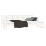 vidaXL Pat extensibil de zi, alb, 2x(90x200) cm, lemn masiv de pin vidaXL Pat extensibil de zi, alb, 2x(90x200) cm, lemn masiv de pin