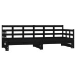 vidaXL Pat de zi extensibil, negru, 2x(90x200) cm, lemn masiv de pin