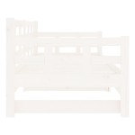 vidaXL Pat de zi extensibil, alb, 2x(80x200) cm, lemn masiv de pin