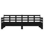 vidaXL Pat de zi extensibil, negru, 2x(80x200) cm, lemn masiv de pin
