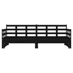 vidaXL Pat de zi extensibil, negru, 2x(90x190) cm, lemn masiv de pin