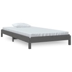 vidaXL Pat stivuibil, gri, 75x190 cm, lemn masiv de pin