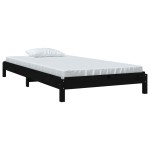 vidaXL Pat stivuibil, negru, 75x190 cm, lemn masiv de pin