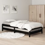 vidaXL Pat stivuibil, negru, 75x190 cm, lemn masiv de pin