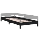 vidaXL Pat stivuibil, negru, 75x190 cm, lemn masiv de pin