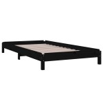 vidaXL Pat stivuibil, negru, 75x190 cm, lemn masiv de pin