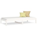 vidaXL Pat de zi Single, alb, 90x190 cm, lemn masiv de pin vidaXL Pat de zi Single, alb, 90x190 cm, lemn masiv de pin