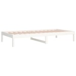 vidaXL Pat de zi Single, alb, 90x190 cm, lemn masiv de pin vidaXL Pat de zi Single, alb, 90x190 cm, lemn masiv de pin