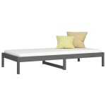vidaXL Pat de zi Single, gri, 90x190 cm, lemn masiv de pin vidaXL Pat de zi Single, gri, 90x190 cm, lemn masiv de pin