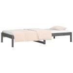 vidaXL Pat de zi Single, gri, 90x190 cm, lemn masiv de pin vidaXL Pat de zi Single, gri, 90x190 cm, lemn masiv de pin