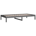 vidaXL Pat de zi Single, gri, 90x190 cm, lemn masiv de pin vidaXL Pat de zi Single, gri, 90x190 cm, lemn masiv de pin