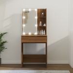 vidaXL Masă de toaletă cu LED, stejar maro, 60x40x140 cm vidaXL Masă de toaletă cu LED, stejar maro, 60x40x140 cm