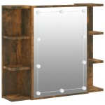 vidaXL Dulap cu oglindă și LED, stejar fumuriu, 70x16,5x60 cm vidaXL Dulap cu oglindă și LED, stejar fumuriu, 70x16,5x60 cm