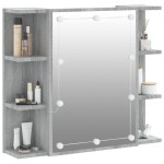 vidaXL Dulap cu oglindă și LED, gri sonoma, 70x16,5x60 cm vidaXL Dulap cu oglindă și LED, gri sonoma, 70x16,5x60 cm