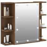 vidaXL Dulap cu oglindă și LED, stejar maro, 70x16,5x60 cm vidaXL Dulap cu oglindă și LED, stejar maro, 70x16,5x60 cm