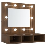 vidaXL Dulap cu oglindă și LED, stejar maro, 60x31,5x62 cm vidaXL Dulap cu oglindă și LED, stejar maro, 60x31,5x62 cm