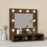 vidaXL Dulap cu oglindă și LED, stejar maro, 60x31,5x62 cm vidaXL Dulap cu oglindă și LED, stejar maro, 60x31,5x62 cm