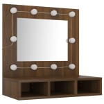 vidaXL Dulap cu oglindă și LED, stejar maro, 60x31,5x62 cm vidaXL Dulap cu oglindă și LED, stejar maro, 60x31,5x62 cm