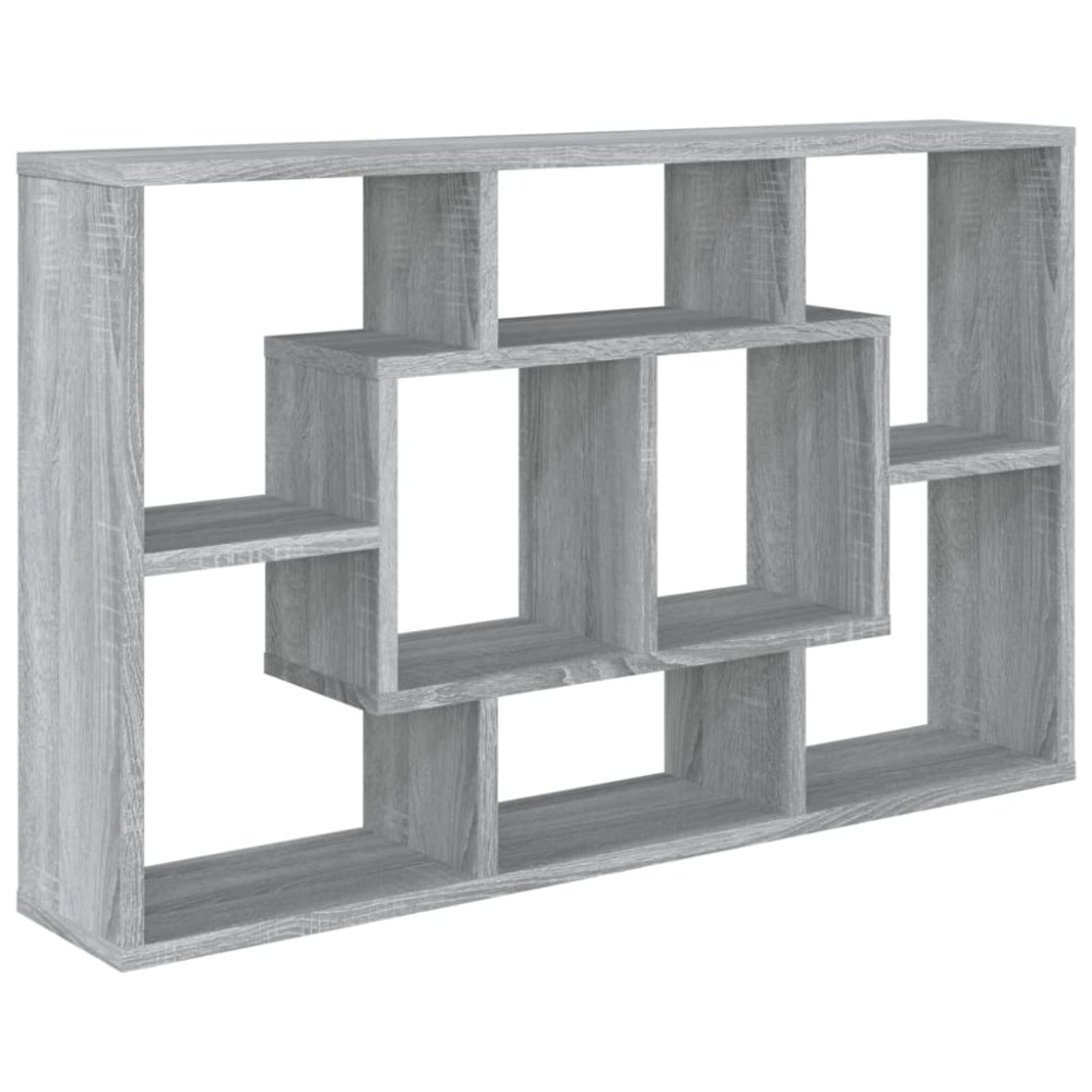 vidaXL Raft de perete, sonoma gri, 85x16x52,5 cm, lemn compozit