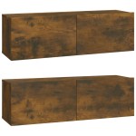 vidaXL Comode TV, 2 buc., stejar fumuriu, 100x30x30 cm, lemn prelucrat