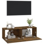 vidaXL Comode TV, 2 buc., stejar fumuriu, 100x30x30 cm, lemn prelucrat