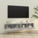 vidaXL Comode TV, 2 buc., gri sonoma, 100x30x30 cm, lemn prelucrat