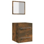 vidaXL Dulap de baie cu oglindă, stejar fumuriu, 41x38,5x48 cm vidaXL Dulap de baie cu oglindă, stejar fumuriu, 41x38,5x48 cm