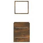 vidaXL Dulap de baie cu oglindă, stejar fumuriu, 41x38,5x48 cm vidaXL Dulap de baie cu oglindă, stejar fumuriu, 41x38,5x48 cm