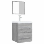 vidaXL Dulap de baie cu oglindă, gri sonoma, 41x38,5x48 cm vidaXL Dulap de baie cu oglindă, gri sonoma, 41x38,5x48 cm