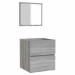 vidaXL Dulap de baie cu oglindă, gri sonoma, lemn prelucrat vidaXL Dulap de baie cu oglindă, gri sonoma, lemn prelucrat