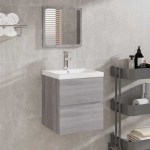 vidaXL Dulap de baie cu oglindă, gri sonoma, lemn prelucrat vidaXL Dulap de baie cu oglindă, gri sonoma, lemn prelucrat