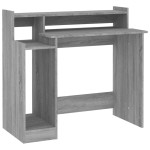 vidaXL Birou cu lumini LED, gri sonoma, 97x90x45 cm lemn prelucrat vidaXL Birou cu lumini LED, gri sonoma, 97x90x45 cm lemn prelucrat