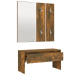 vidaXL Set de mobilier pentru hol, stejar fumuriu, lemn prelucrat