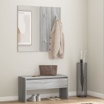 vidaXL Set de mobilier pentru hol, gri sonoma, lemn prelucrat vidaXL Set de mobilier pentru hol, gri sonoma, lemn prelucrat