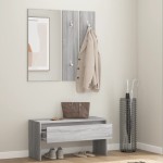 vidaXL Set de mobilier pentru hol, gri sonoma, lemn prelucrat vidaXL Set de mobilier pentru hol, gri sonoma, lemn prelucrat